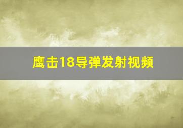 鹰击18导弹发射视频