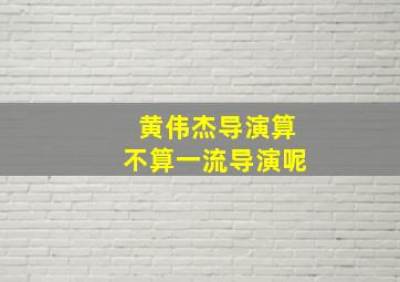 黄伟杰导演算不算一流导演呢