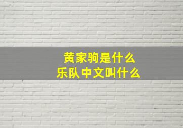 黄家驹是什么乐队中文叫什么