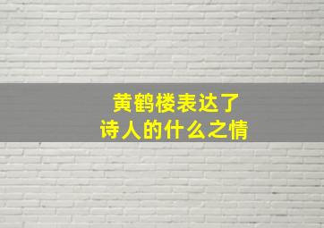 黄鹤楼表达了诗人的什么之情