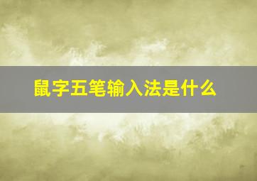 鼠字五笔输入法是什么