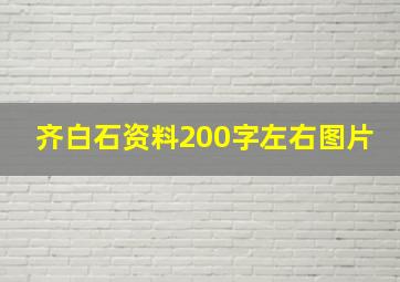 齐白石资料200字左右图片